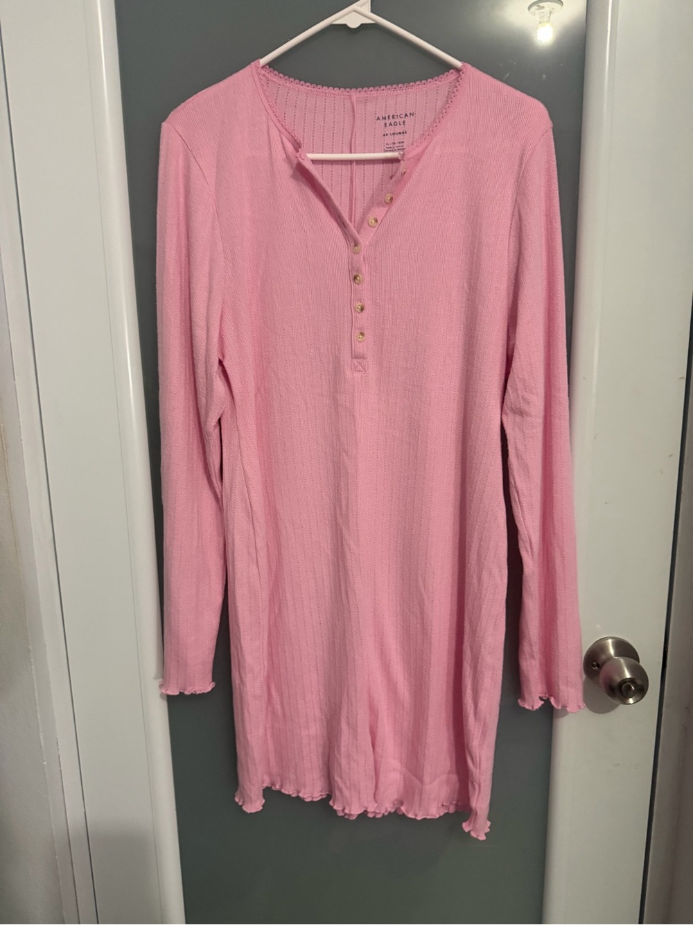 American Eagle Long-Sleeve Lettuce Edge Lounge romper